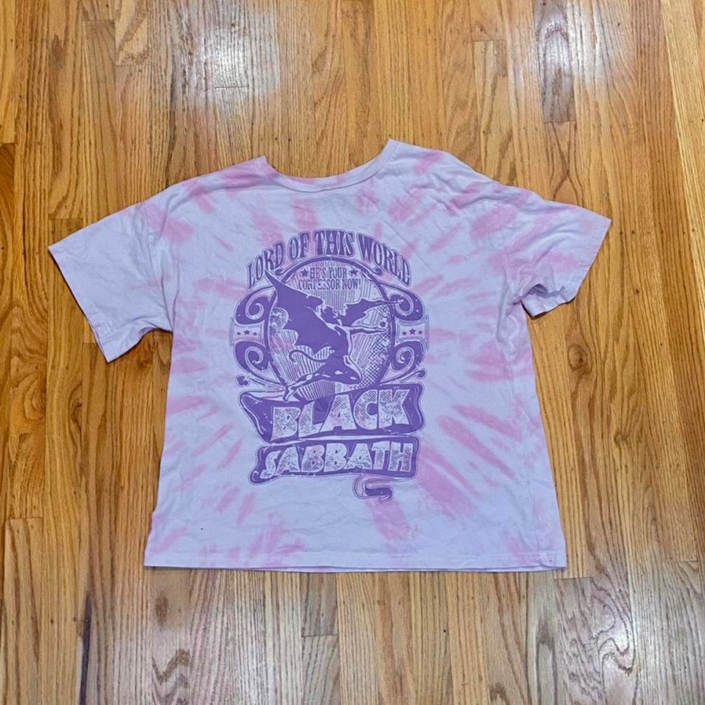 PRINCESS POLLY X BLACK SABBATH PURPLE TIE DYE TEE
